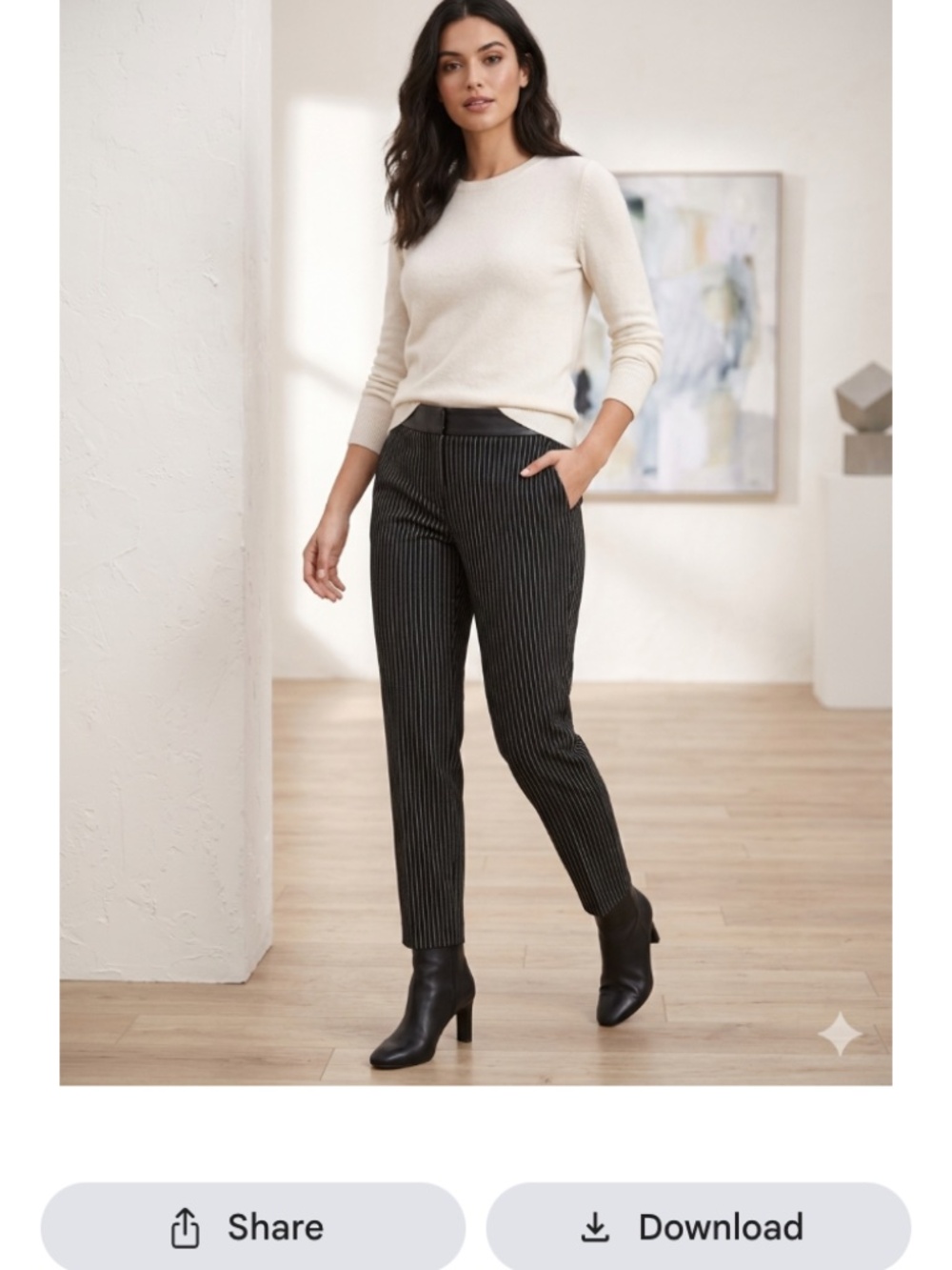 White House Black Market 4 Wool Blend Chalk Stripe Tapered Ankle Pants $88